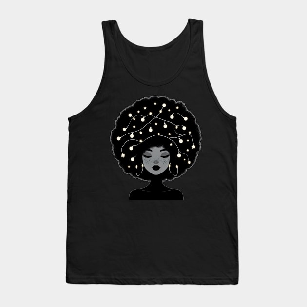 Afro Girl Shiney black Woman Tank Top by DarkWave